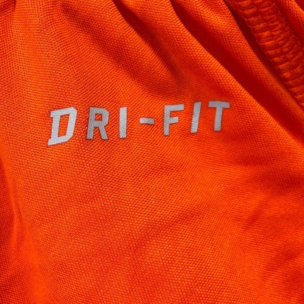 Nike Dri-FIT Mens Orange Athletic Basketball Shorts Large Elastic Waist Swoosh - Picture 8 of 8